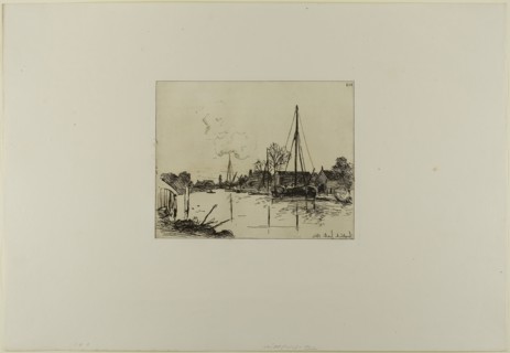The Canal, from Cahier de six eaux-fortes, vues de Hollande, 1862, Johan Barthold Jongkind, Dutch,