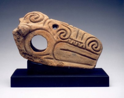 Handle in the Form of an Animal Head, c. 1000–300 B.C., Japan, Earthenware, H: 12 cm  (5 in.)