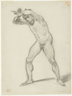 Standing Male Nude, 1843, Jean-Baptiste-Camille Corot, French, 1796-1875, France, Graphite, with