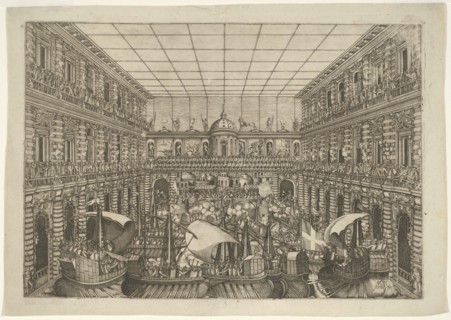 Naumachia in the Courtyard of Palazzo Pitti, 1592, Orazio Scarabelli, Italian, active c. 1580-1600,