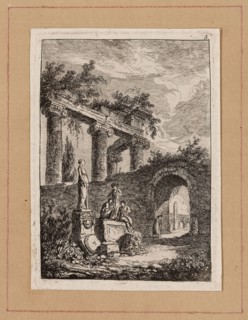 Plate Three from Evenings in Rome, 1763/64, Hubert Robert, French, 1733–1808, France, Etching in