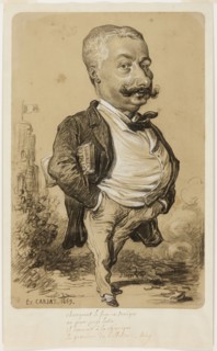Caricature of a Man, 1859, Etienne Carjat, French, 1828–1906, France, Charcoal, heightened with