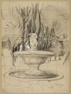 Fountain with Putti in the Garden of the Villa Borghese, 1880, Hans Thoma, German, 1839-1924,