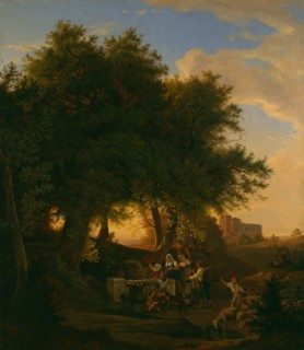The Fountain at Grottaferrata, 1832, Ludwig Richter, German, 1803–1884, Germany, Oil on canvas, 113