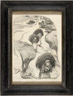 Seaweed Gatherers, Yport, 1889, Émile Schuffenecker, French, 1851-1934, France, Charcoal with