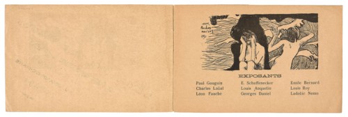 Catalogue de l’Exposition de Peintures du Groupe Impressionniste et Synthétiste, 1889, Paul Gauguin