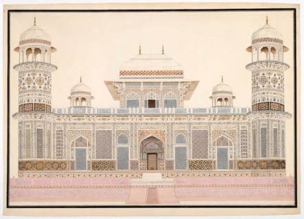 I’timad-ud-Daula’s Tomb at Agra, c. 1820, India, Agra, India, Watercolor on paper watermarked J.