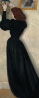 Slender Woman with Vase, 1894, József Rippl-Rónai, Hungarian, 1861–1927, Oil on canvas, 186 × 73 cm