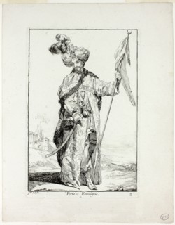 Porte-Enseigne, plate three from Caravanne du Sultan à la Mecque, 1748, Joseph Marie Vien, French,