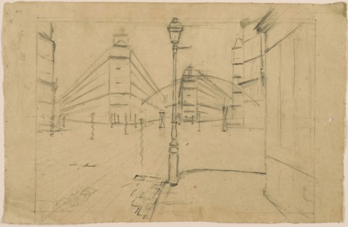 Study for Paris Street, Rainy Day, 1877, Gustave Caillebotte, French, 1848-1894, France, Graphite,