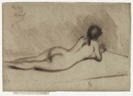 Study from the Nude of a Girl Lying Down, 1890, Theodore Roussel, French, worked in England,