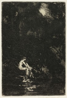 A Nymph Bathing, Moonlight, 1890–1900, Theodore Roussel, French, worked in England, 1847-1926,