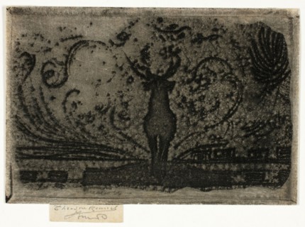 A Stag, A Study, 1890–98, Theodore Roussel, French, worked in England, 1847-1926, England, Soft