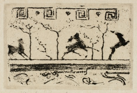 Stags, A Study for the Decoration of a Frame (Third Version), 1890–98, Theodore Roussel, French,