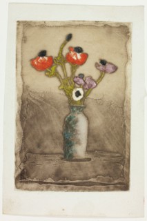 Anemonies, 1897, Theodore Roussel, French, worked in England, 1847-1926, England, Color etching and