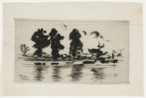 The Thames, Evening, 1897, Theodore Roussel, French, worked in England, 1847-1926, England, Etching