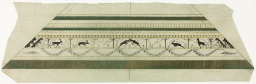 Stag and Flower Pattern Frame (bottom frame section), 1897–99, Theodore Roussel, French, worked in