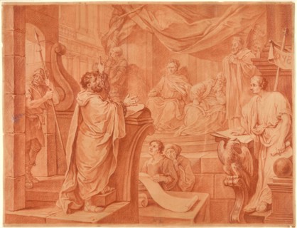 Paul Before Felix, c. 1751, William Hogarth, English, 1697–1764, England, Various red chalks on
