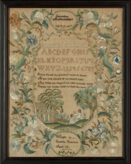 Sampler, 1822/23, Clarissa Emerson (American, born 1808), United States, Massachusetts, Lancaster,