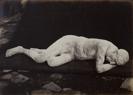 Body Cast from Pompeii, 1880, Giorgio Sommer, Italian, 1834–1914, Italy, Albumen print, 27 x 37.5
