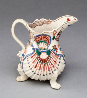 Creamer, c. 1760, Staffordshire, England, Staffordshire, Salt-glazed stoneware, polychrome enamels,