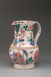 Jug, c. 1760, Staffordshire, England, Staffordshire, Salt-glazed stoneware, polychrome enamels, 18