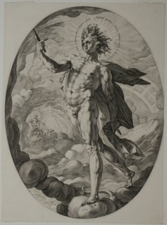Apollo, 1588, Hendrick Goltzius, Dutch, 1558-1617, Netherlands, Engraving in black ink on off-white