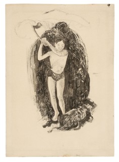 Man with an Ax, 1893/94, Paul Gauguin, French, 1848–1903, France, Pen and black ink, and brush and