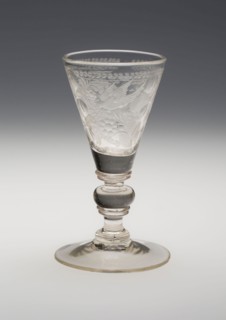 Wine Glass, c. 1730, England, Glass, 15.4 × 6.2 cm (6 1/16 × 2 7/16 in.)