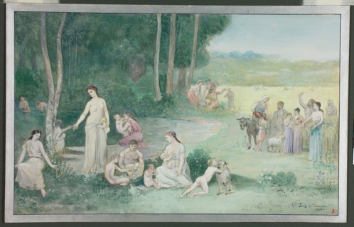 Summer, 1873, Attributed to Pierre Puvis de Chavannes, French, 1824-1898, France, Watercolor and