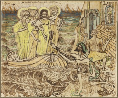 The Arrival of the Muses of Art at Architecture, 1890, Jan Toorop, Dutch, 1858–1928, Netherlands,