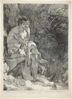 Saint John the Baptist in the Desert, 1629, Claude Mellan, French, 1598-1688, France, Engraving in