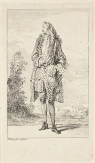 Figures du mode, c. 1710, Jean Antoine Watteau, French, 1684-1721, France, Etching in black on