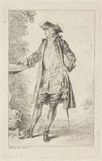 Figures du mode, c. 1710, Jean Antoine Watteau, French, 1684-1721, France, Etching in black on