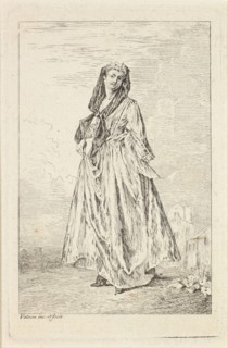 Figures du mode, c. 1710, Jean Antoine Watteau, French, 1684-1721, France, Etching in black on