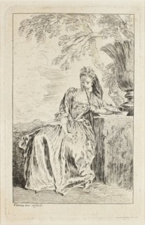 Figures du mode, c. 1710, Jean Antoine Watteau, French, 1684-1721, France, Etching in black on