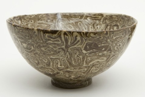 Bowl, Song dynasty (960–1279), China, Marbled earthenware with clear glaze, H. 6.5 cm (2 9/16 in.),