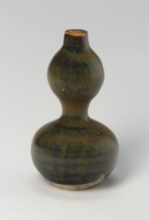 Small Double-Gourd Bottle, Yuan dynasty (1271–1368), China, Stoneware with iron brown-black glaze,