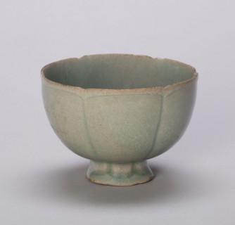 Lobed Cup, Goryeo dynasty (918–1392), 12th century, Korea, South Korea, Stoneware with underglaze