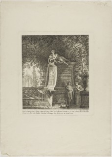 The Trellised Fountain, frontispiece from Paysages Dédiés à M. Warelet, 1764, Salomon Gessner,