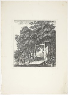 Fishing from a Window, plate three from Paysages Dédiés à M. Warelet, 1764, Salomon Gessner, Swiss,