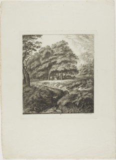 Man Reading a Book, 1764, Salomon Gessner, Swiss, 1730-1788, Switzerland, Etching on cream laid