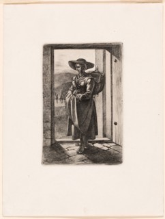 The Hungarian Woman Standing in the Door, 1817, Johann Adam Klein, German, 1792-1875, Germany,