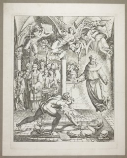 The Struggle Between the Devil and St Francis of Assisi for the Soul of Guido da Montefeltro, plate