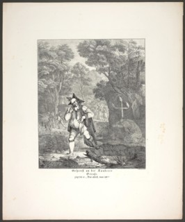 Ghost on the Kandern Road, plate six from Zehn Blätter zu Hebels Alemannischen Gedichten, 1820,