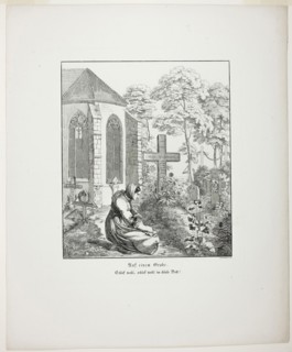 On a Grave, plate nine from Zehn Blätter zu Hebels Alemannischen Gedichten, 1820, Sophie Reinhard