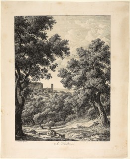 A Tivoli, from Malerisch Radierte Prospekte aus Italien, 1794, Johann Christian Reinhart, German,