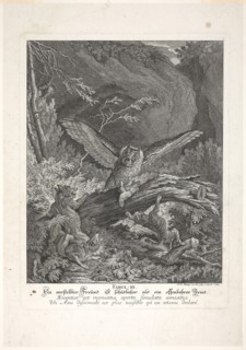 Fable III, plate three from Lehrreiche Fabeln aus dem Reiche der Theire, 1743, Johann Elias