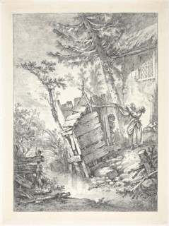 The Laundress, 1756, François Boucher, French, 1703-1770, France, Etching, with traces of