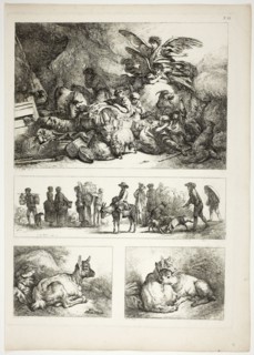 Plate 33 of 38 from Oeuvres de J. B. Huet, 1796–99, Jean Baptiste Huet, French, 1745-1811, France,